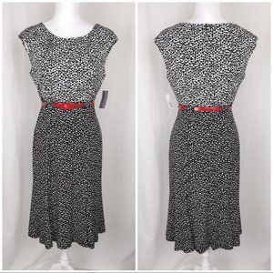 Covington Black & White Geometric Print Dress Sz 8